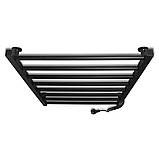 Електрична рушникосушка Flyme EF Alfa 800 R (терморегулятор + таймер) колір чорний / права, фото 5