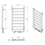 Електрична рушникосушка Flyme EF Alfa 800 R (терморегулятор + таймер) колір чорний / права, фото 9