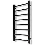 Електрична рушникосушка Flyme EF Alfa 800 R (терморегулятор + таймер) колір чорний / права, фото 2