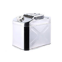 Каністра Merlion ML201-20L, нержавіюча сталь + гнучка лійка, 20л, 370х260х310мм, 2.30 кг, Silver