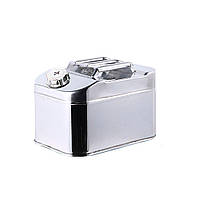 Каністра Merlion ML201-15L, горизонтальна з нержавіючої сталі + гнучка лійка, 15л, 370х260х250мм, 2.05 кг, Silver