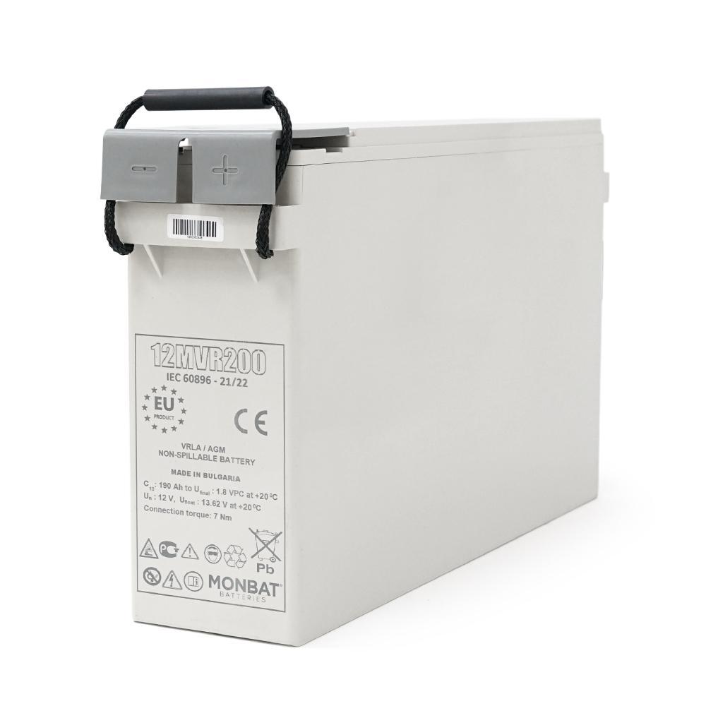 Акумуляторна батарея MONBAT FRONT TERMINAL 12MVR200 AGM 12V/200 Ah, 555x125x316 мм, 59.2 кг
