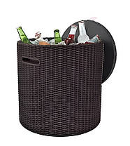 Стіл-скриня садова пластикова KETER COOL STOOL, коричнева, фото 3