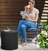 Стіл-скриня садова пластикова KETER COOL STOOL, коричнева, фото 5