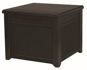 Стіл-скриня PROSPERPLAST CUBE RATTAN 208 л, коричневий