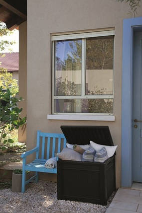 Стіл-скриня PROSPERPLAST CUBE RATTAN 208 л, коричневий, фото 2