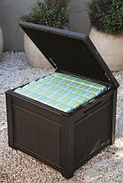 Стіл-скриня PROSPERPLAST CUBE RATTAN 208 л, коричневий, фото 3