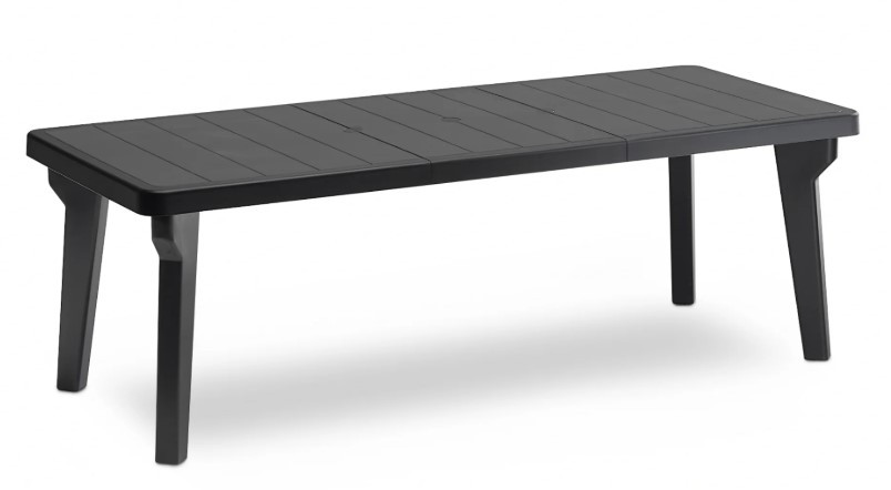 Стіл для саду пластиковий розсувний BICA Bergen, графіт