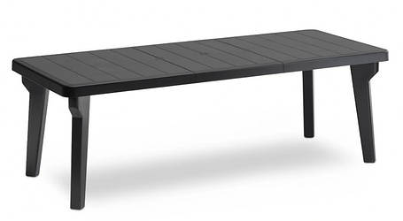 Стіл для саду пластиковий розсувний BICA Bergen, графіт, фото 1
