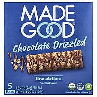 MadeGood, Батончики мюслі, з шоколадом, ваніль, 5 батончиків, 24 г (0,85 унції) оригінал