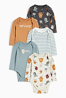 Набір трикотажних боді з довгим рукавом для хлопчика 62 (2-3М)