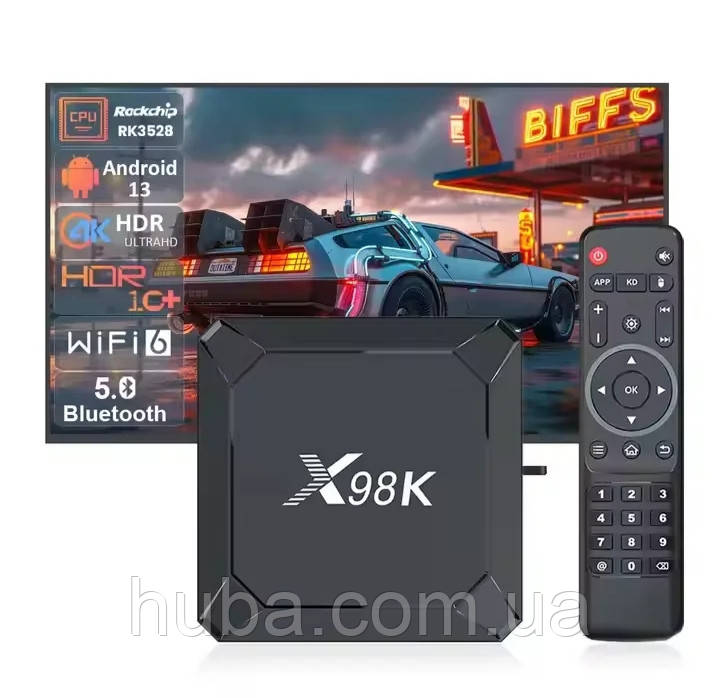 Приставка ТV-BOX для телевізора X98K 4K, WiFi 6, Android 13.0 Смарт-приставка Телевіювання + Фільми 4/32 Гб.