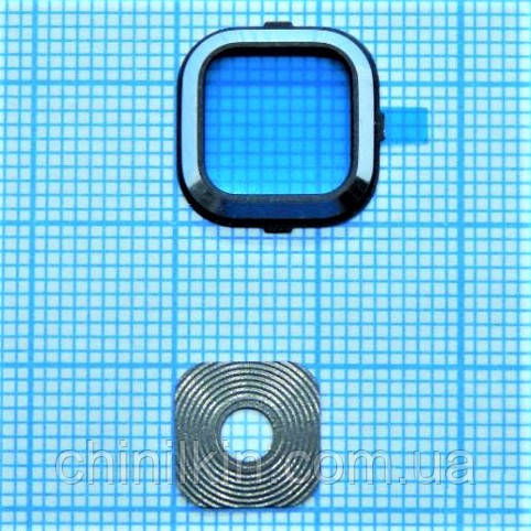 Скло камери для Samsung A700/A7 2015 з рамкою Black, фото 1