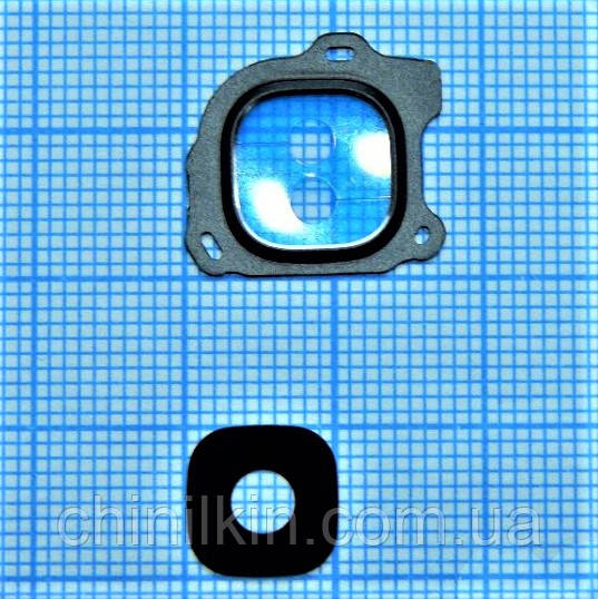 Скло камери для Samsung J600/J6 з рамкою Black, фото 1