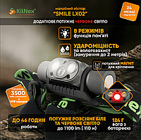 Профессиональный налобный фонарь KilNex Smile LX02: 1100 Lm, IPX8 и магнитное крепление для военных и туристов