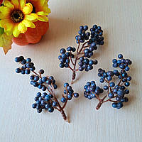 Гілка з ягодами Синя виноград 10 см