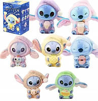 Іграшка брелок Стіч 15 см, М'яка Іграшка Брелок Лабубу Стіч, Іграшка-сюрприз Стіч у піжамі