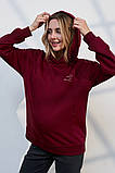 Бордове худі для вагітних та годуючих з бавовняного трикотажу S, фото 3