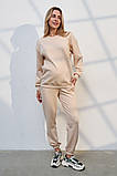 Кремовий костюм для вагітних та годуючих із трикотажу тринитка S, фото 2