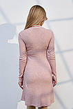 Сукня міді для вагітних та годуючих пудрова з теплого трикотажу S, фото 5
