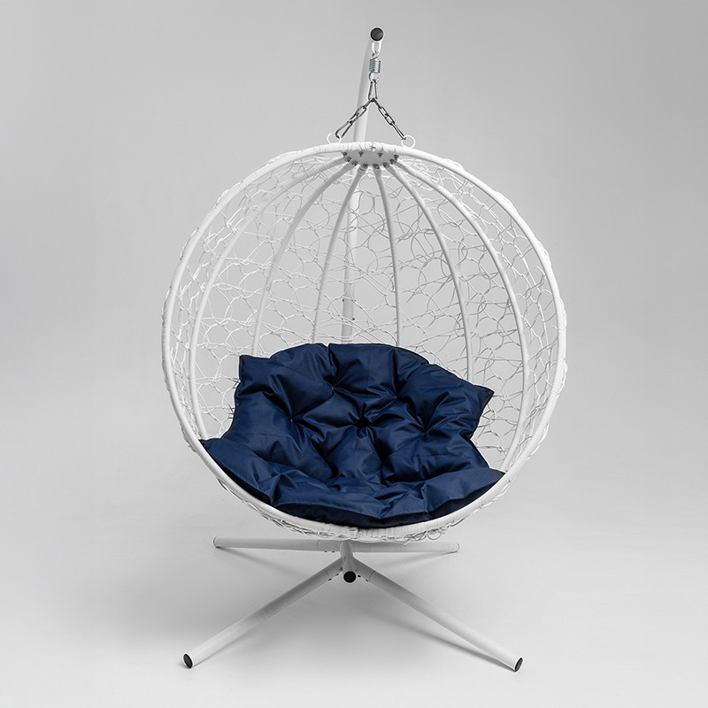 Підвісне крісло-кокон "Gloria" зі стійкою білий до 150 кг.