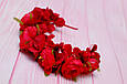 Обруч  / обідок для волосся з піонами та гортензією червоний 682 Об, фото 2