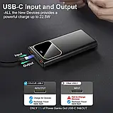 Портативний зарядний пристрій Power Bank Coucur, 10000 мАг 22.5 Вт зі дисплеєм USB-C in/Out, (вітрина,трішки пошкоджена коробка), фото 4