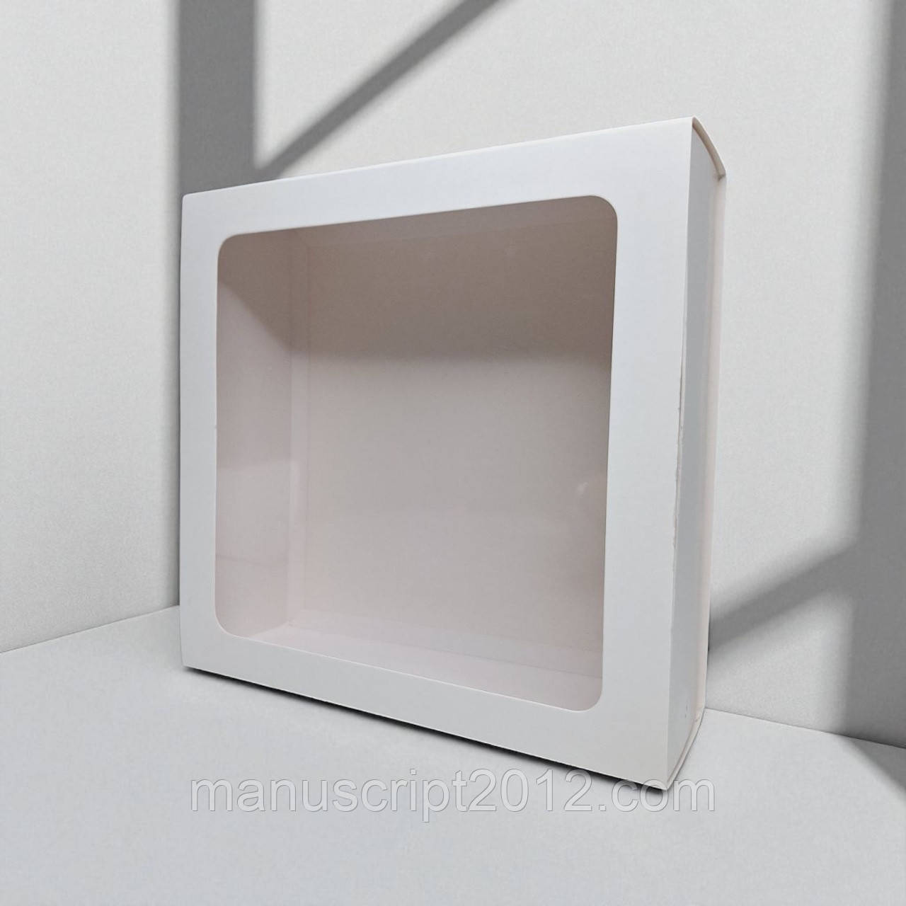 Коробка-пенал з вікном (200х200х65мм.) біла