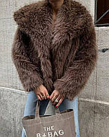 Шуба жіноча з об'ємного хутра штучна S M L Туреччина