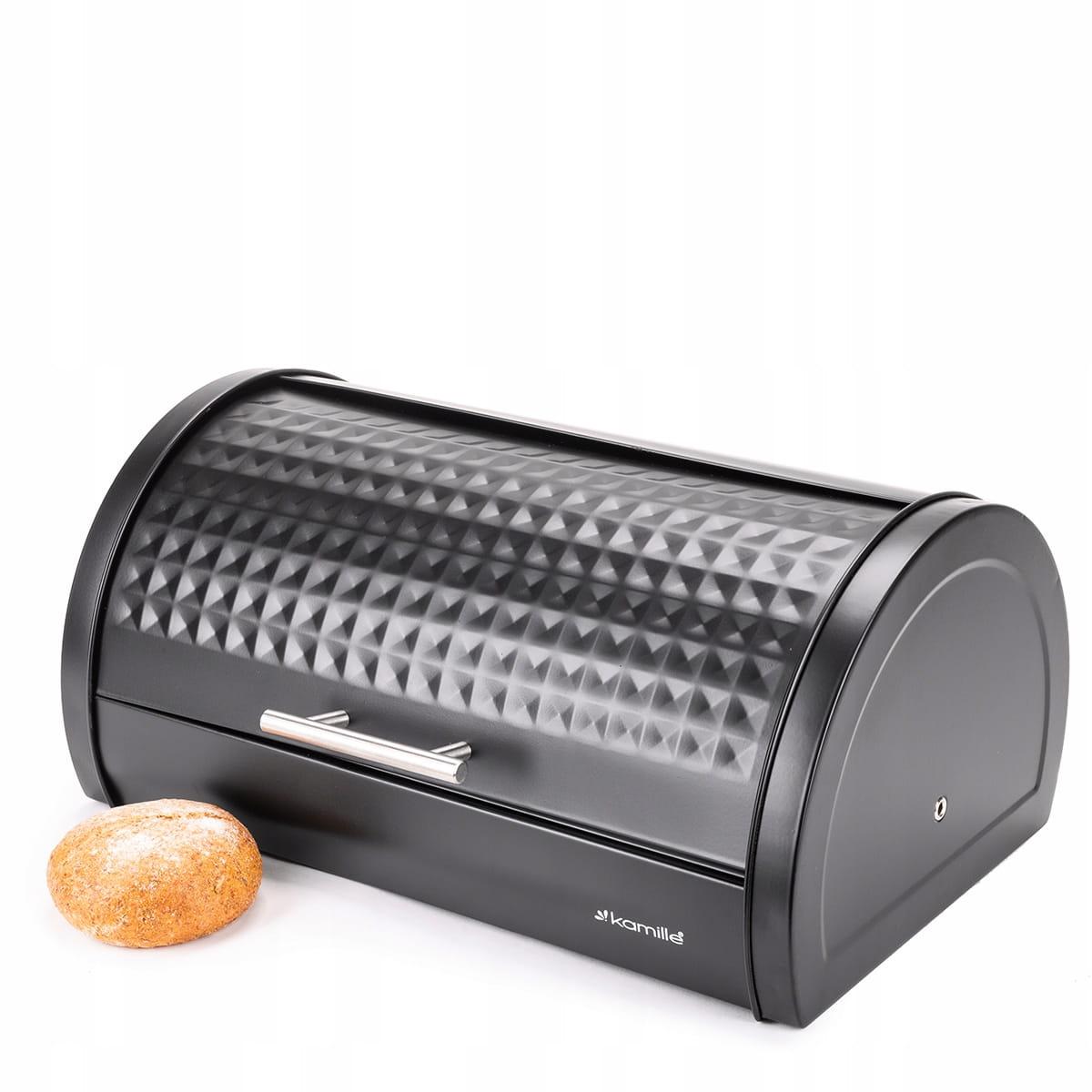 Хлібниця Kamille з металевим корпусом Чорна KM 1122
