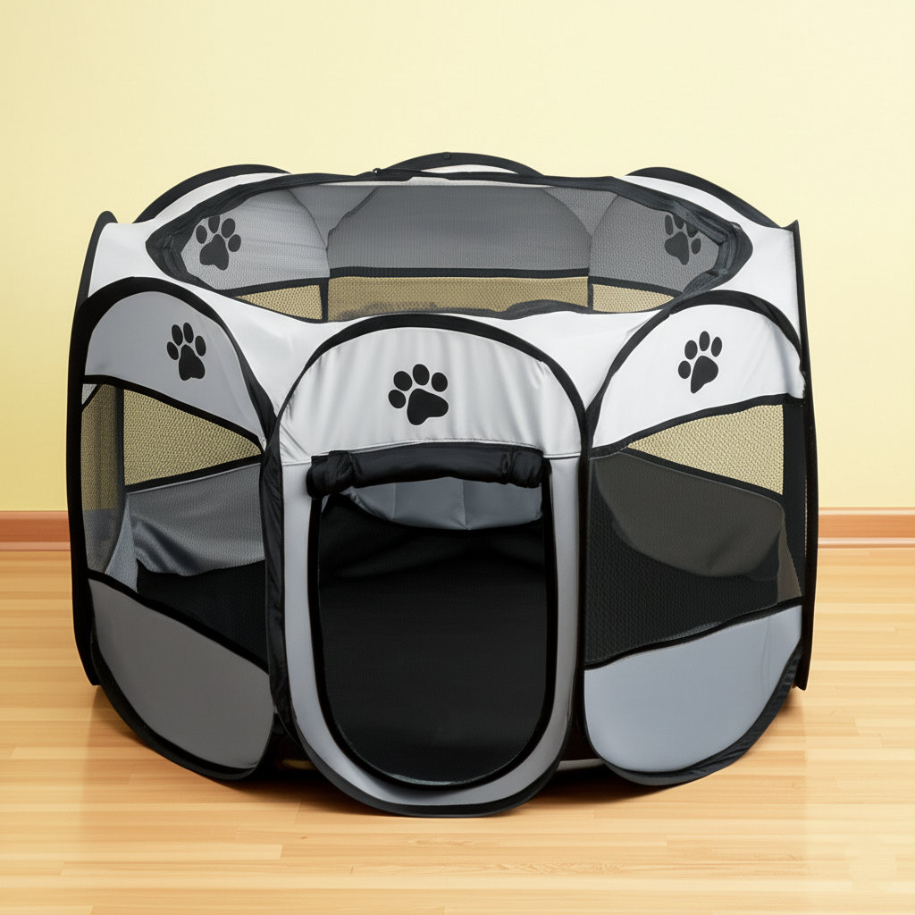 Манеж для собак/кішок сірий 67x67x44 AG379A, фото 1