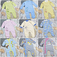 Трикотажний щільний теплий бавовняний чоловічок котоновий для новонароджених малючків 7106