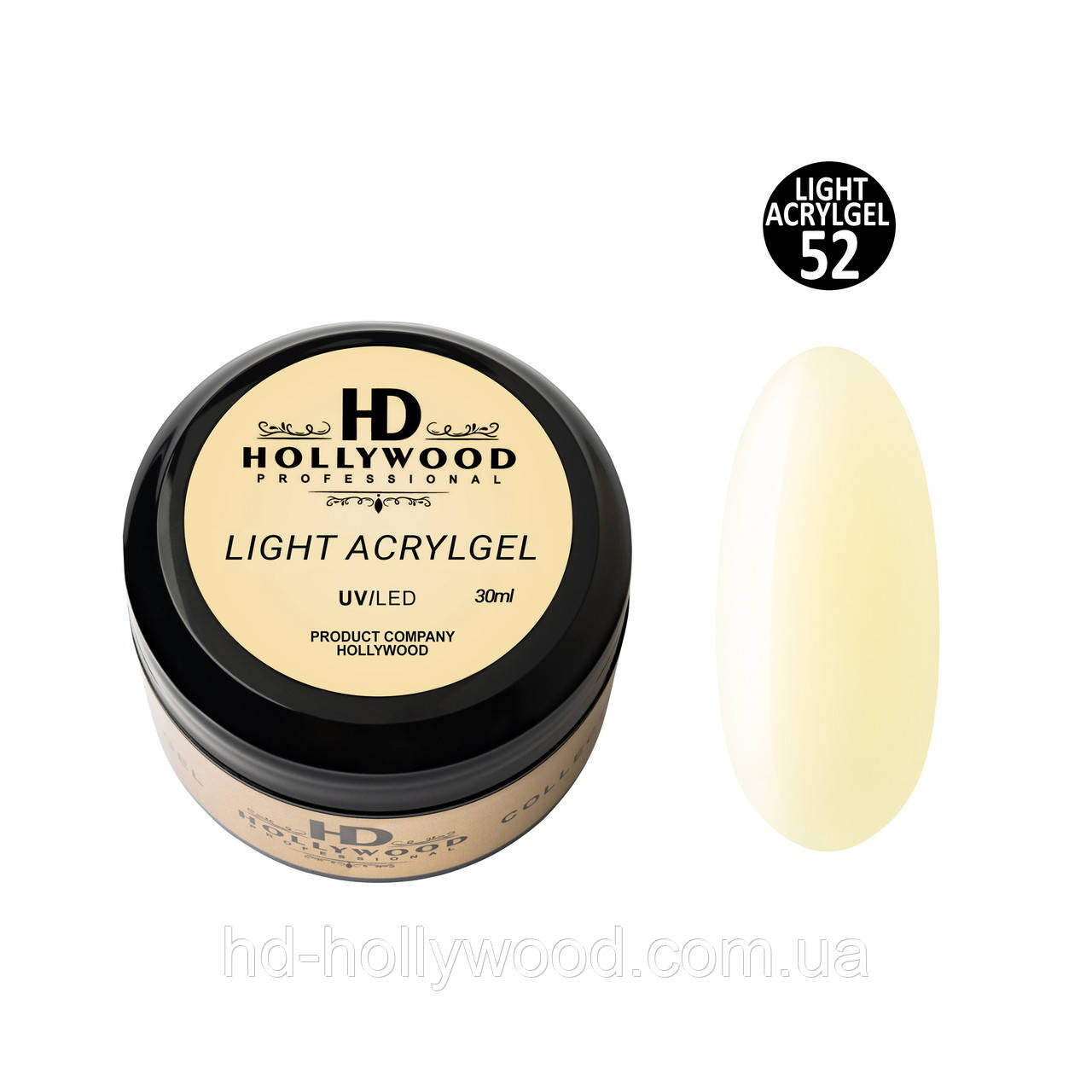 Рідкий акригель Light Acrygel 52 Butter HD Hollywood, фото 1