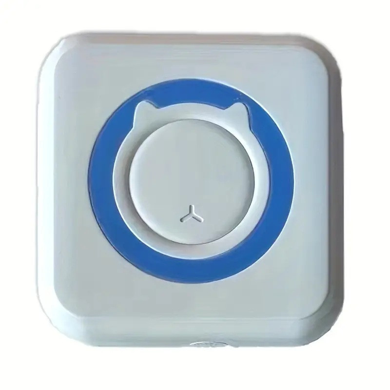 Портативний Bluetooth термопринтер для смартфона 57×30 мм, з акумулятором, біло-синій + 1 рулон термопаперу, фото 1