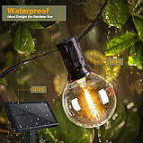 Вуличні сонячні гірлянди Yuucio, 100 футів G40, гірлянда з 50+2 лампами лампочками, що не б'ються, водонепроникний внутрішній, фото 7