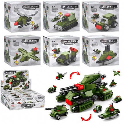 Конструктор в дисплей боксі 6в1 10009 6 видів 12 шт. в дисплеї 21*14.3*7.2см, фото 1