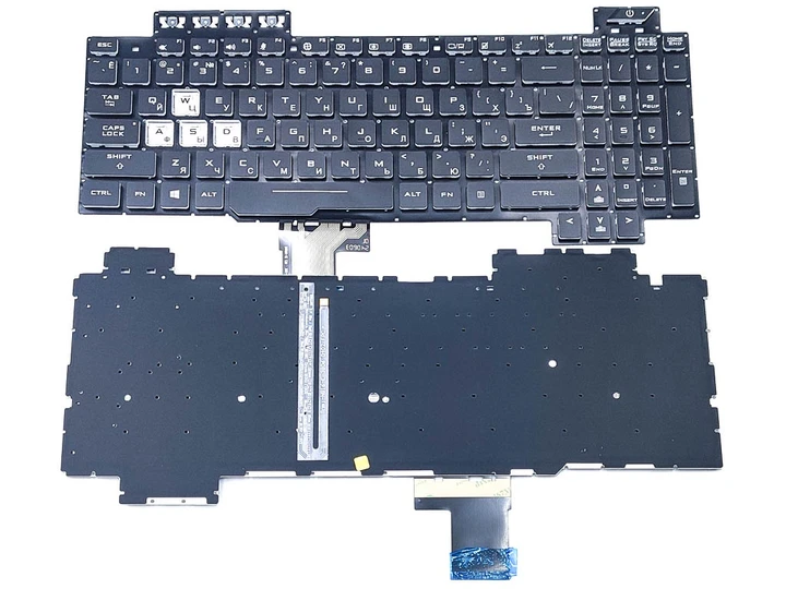 Клавіатура для ASUS FX505, FX505G, FX505D, FX505GD, FX505GE, FX505GM, FX505DY, FX505DV (RU Black без рамки з RGB підсвічуванням), фото 1