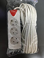 Мережевий подовжувач на 3 розетки 10 метрів (2500 Вт)