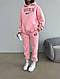 Жіночий спортивний теплий костюм NIKE на флісі (худі та штани): 42-44, 46-48. Колір: бежевий, рожевий. - фото 5 - id-p2770325405