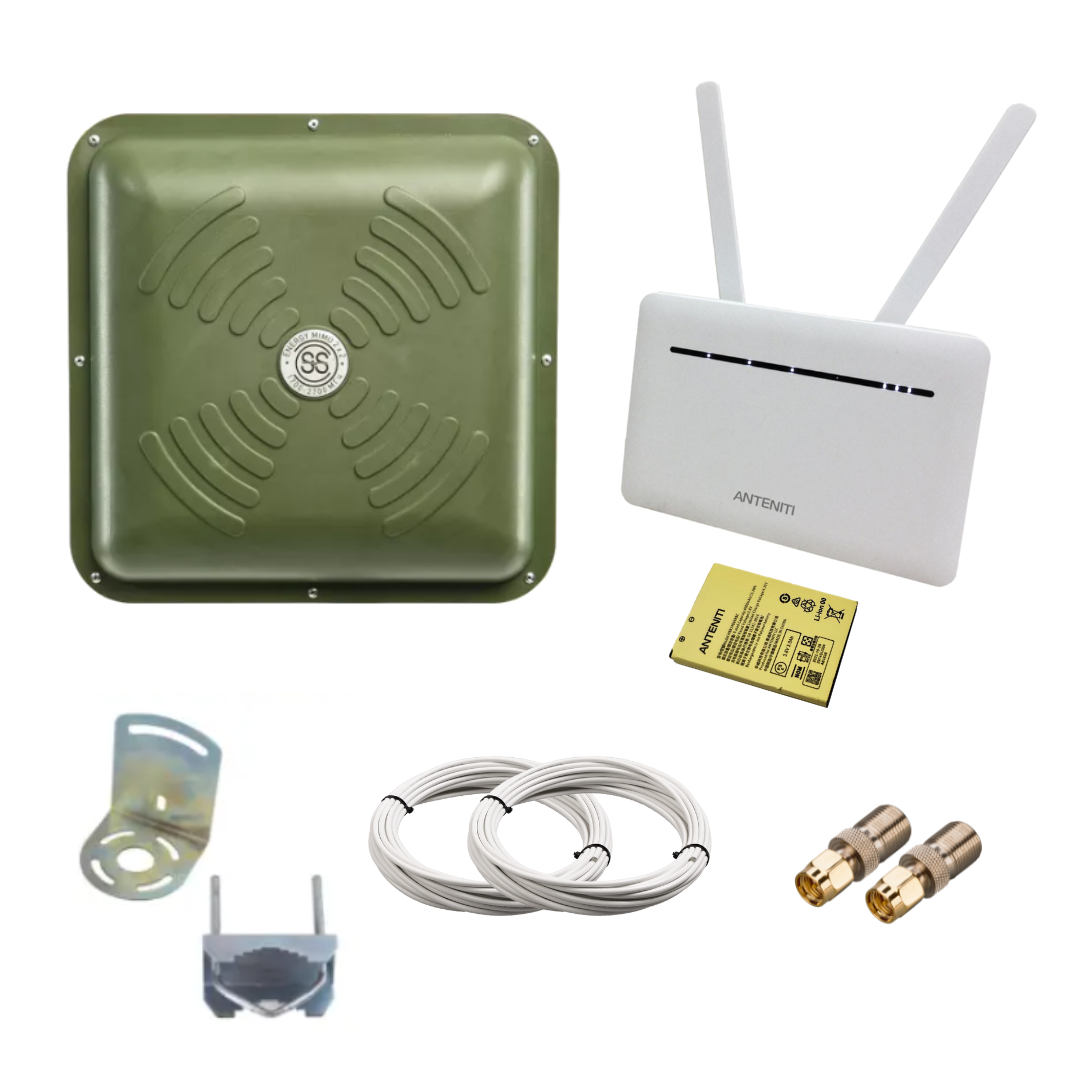 4G інтернет-комплект Wi-Fi роутер ANTENITI B535 з акумулятором і антена ENERGY MIMO 2x15 дБ, фото 1