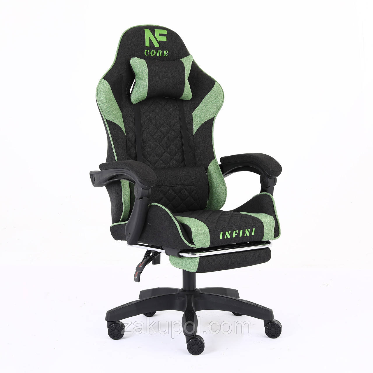 Комп'ютерне крісло із тканини Infini Core Чорно-зелений