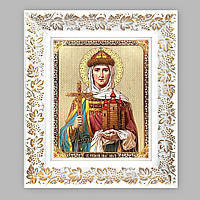 Ікона Ольга свята рівноапостольна княгиня, лик 15х18 см, у білому кіоті з виноградною лозою