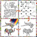 3D пазли для розфарбовування BYTOKI набір 9 моделей з фломастерами, дитячий креативний набір 5-12 років, фото 5