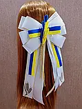Нарядний бант в школу на перше вересня заколка резинка заколка автомат брошка Шкільний бантик з колосками, фото 3