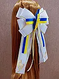 Нарядний бант в школу на перше вересня заколка резинка заколка автомат брошка Шкільний бантик з колосками, фото 5