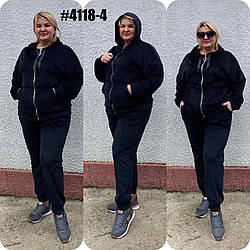 Костюм велюровий спортивний жіночий 54 56 58 60 демісезон чорний