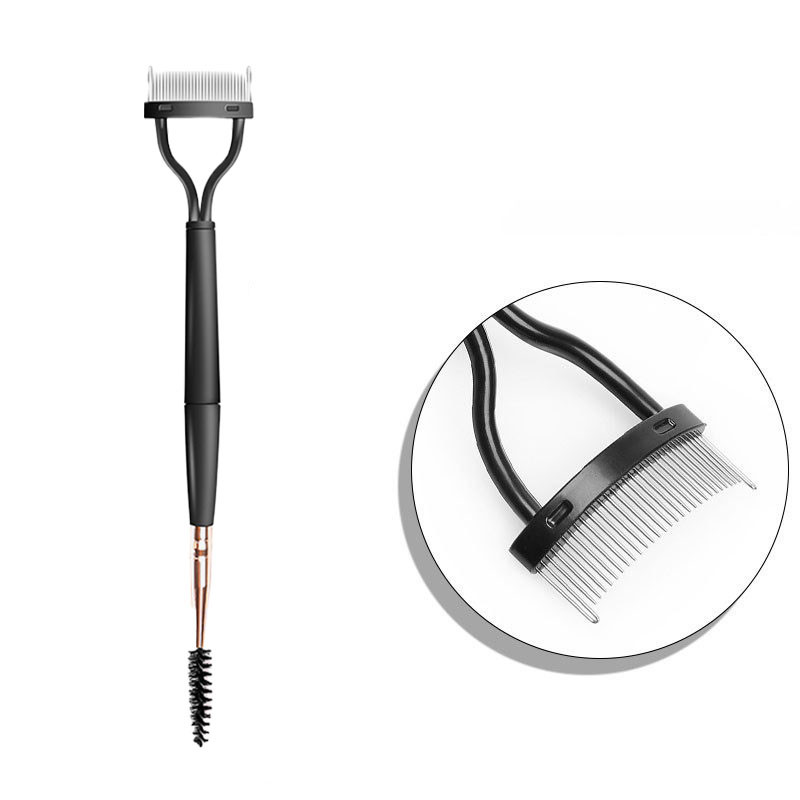 Професійна щіточка для розчісування вій. Двостороння щіточка гребінець і спіральний браш, фото 1