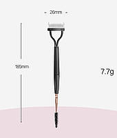 Професійна щіточка для розчісування вій. Двостороння щіточка гребінець і спіральний браш, фото 2