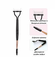 Професійна щіточка для розчісування вій. Двостороння щіточка гребінець і спіральний браш, фото 4