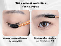 Професійна щіточка для розчісування вій. Двостороння щіточка гребінець і спіральний браш, фото 10